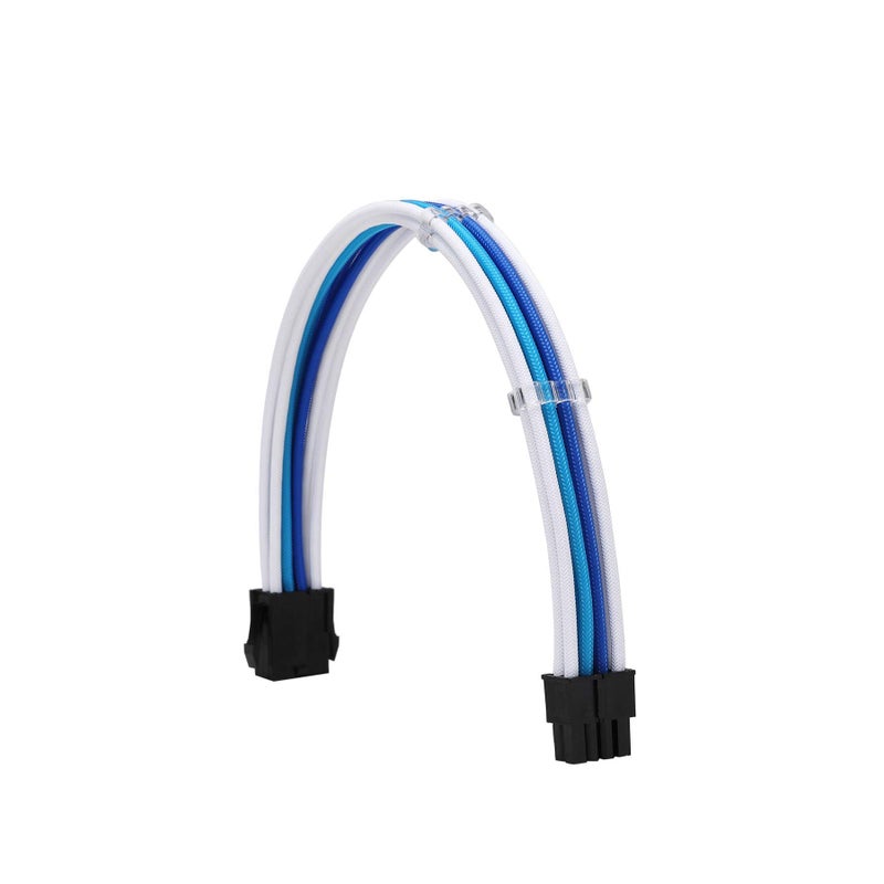 Formulamod Sleeve Extension Power Supply Cable Kit 18AWG ATX 24P+ EPS 8-P+PCI-E8-P with Combs for PSU to Motherboard/GPU Fm-NCK3 (White Sky Blue Deep Blue) - Image 4